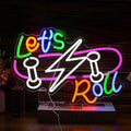 Let’s Roll Neon Sign Dimmable LED Skateboard Sign Light USB Cool Neon Light for Skateboard Shop Sports Bar Party Bedroom (16.5 * 12.2 In)