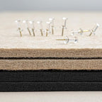 Bulletin Board, 24 x 18 inches Decorative Felt Pin Board, Cork Board Alternative for Wall, Foldable Photo Board Self-Adhesive Vision Board Mood Board with 20 Pushpins - Black