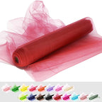 Red Tulle Fabric Roll, 54 Inch by 10 Yards (30 ft) for Wedding Party Decoration Spool Bolt, Ceiling Decor, Tutu Skirt, Gift Wrapping, Soft & Drape (Red)