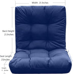 QILLOWAY Outdoor Chair Cushion for Patio Furniture, Waterproof Patio Cushions Set of 4 with Ties, Fade Resistant Replacement Pads for Outdoor Rocking Chairs,Navy