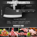 ENOKING 7.1″ Butcher Knife & Chef’s Knives – Hand Forged High Carbon Stainless Steel, Full Tang for Kitchen & Outdoor Meat Cutting