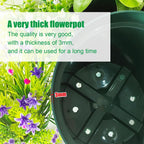 10 Pack Green Plastic Planter Pots, 10 Inch Thick with Multiple Drainage Holes, for Herbs, Strawberries, Flowers - Indoor/Outdoor