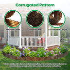 Corrugated Metal Garden Edging,Sturdy Tall Landscape Edging Borders with 6pcs Anchor Stakes, Perfect DIY for Flower Beds, Lawn and Pathway,Tree Surrounds,Paver Edges (Pre-Rusted 10"×20FT)