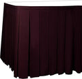Ultimate Textile Pleat Polyester Fabric Table Skirt - Machine Washable Flame Resistant with Clips for Events, Weddings & Trade Shows, Cut & Sewn in Paterson, NJ - Burgundy, 7' Box Pleat