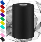 Swpeet 6 Inch by 100 Yards Black Tulle Fabric Roll, Fabric Spool Tulle Ribbon, Netting Polyester Spool Ideal for DIY Handmade Birthday Party Wedding Decorations Christmas Craft Supplies