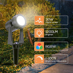 SUNTHIN Outdoor Landscape Lighting with Remote, RGBW Color Changing Spot Uplights,10 Pack