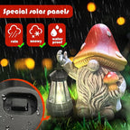 Mushroom Gnome Garden Decor Outdoor Statues, Cute Solar Lights Lawn, Balcony, Yard Decorations, Outdoor Garden Decorations for Patio Mom Gift