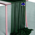MDS 2 Pack 10ft Chiffon Table Runner 29 x 120 Inches Sheer Wedding Runner Romantic Rustic Table Runner for Wedding Decorations, Birthday Parties, Bridal Shower Party Arch Decor - Hunter Green