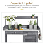 Yaheetech Potting Bench Outdoor Potting Table with Storage,Gray
