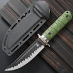 Sitivien ST29 Fixed Blade Knife, AUS-10 Steel Blade G10 Handle Full Tang Bowie Knife for Outdoor Camping Hunting Fishing Working(Green)