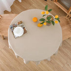 NLMUVW Round Tablecloth 36 Inch - Small Linen Table Cloth Water Resistant Rustic Table Cover for Kitchen Dining Café, Champagne