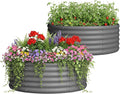 2-Pack 4x1.5ft Galvanized Raised Garden Bed, Outdoor Planter Bed, Metal Planter Box for Gardening and Planting,Dark Grey