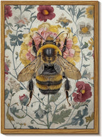 Djmwtb Vintage Framed Wall Art Bee Canvas Wall art Botanical Flower Art Prints Nature Paintings Artwork Pictures Wall Decor for Bedroom Living Room 8x10in