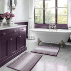 BSICPRO Bathroom Rugs and Mats Sets, 2 Piece Thick Absorbent Chenille Bath Mat Rug Set Non Slip, Soft Shaggy Bath Room Floor Mats for Bathroom, Machine Washable (Mauve Wine, 20" x 32" Plus 16" x 24")