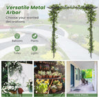 SAFSTAR 81-Inch Garden Arch, Metal Arbor Archway for Climbing Plants, Decorative Lawn Arbor, Heavy-Duty Arch Trellis for Climbing Plants Outdoor Wedding Ceremony Party Backyard