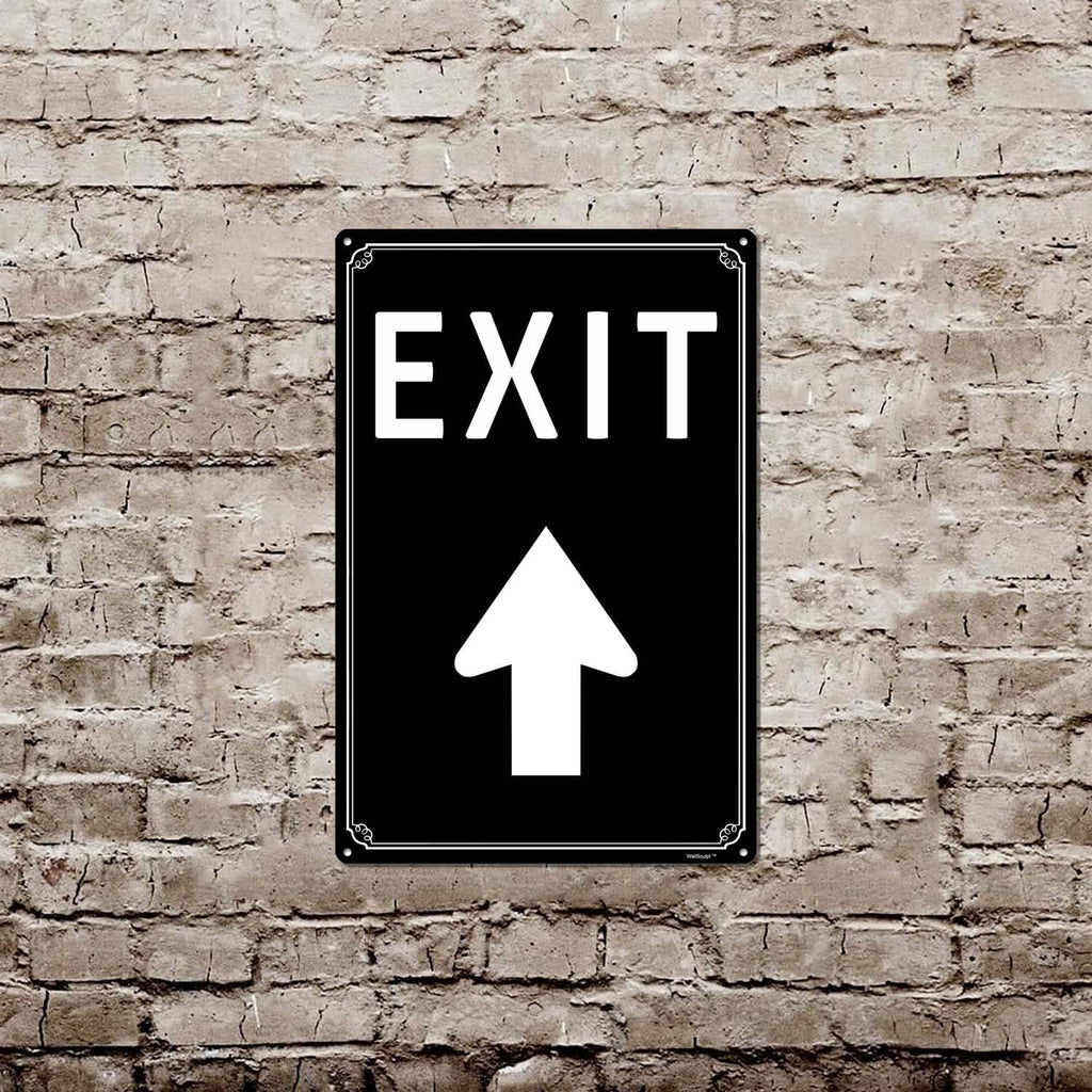 8x12" Exit Sign with Up Arrow - High-Intensity Aluminum Parking Lot Sign, Weatherproof & Fade-Resistant, Ideal for Outdoor & Indoor Use - Curbside Sign