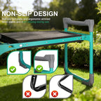 Garden Kneeler and Seat, 2-in-1 Foldable Garden Bench with Non-Slip EVA Foam Pad, Storage Bags, Glove, Portable Gardening Stool for Kneeling & Sitting, Ideal for Gardeners, Patio, Fishing