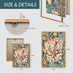 FASWQ Wood Framed William Morris Wall Art, Nouveau Vintage Botanical Wall Decor, Retro Intricate Floral Animal Canvas Painting, Retro Natural Flower Bird Poster Print for Living Room Bedroom 12"x16"x3