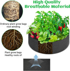2 Pack Large 50 Gallon Plant Grow Bags, Round Black Fabric Raised Garden Beds, Durable Garden Planter Cloth Pots Container to Grow Vegetables for Outdoor Plants