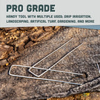 Squirrel Products Galvanized Steel Redrawn Garden Stakes, 6 Inch Lawn Staples, 11 Gauge Stakes, 2.9mm 15x2.5x15cm – 200 Pack