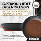 THE ROCK Single Serve Nonstick Pots and Pans Set, 6pc Portion Control Cookware Set with Rock.Tec, Scratch/Stain/Crack Proof, Oven & Dishwasher Safe, Perfect for Dorm, Camping & Small Kitchens, Black