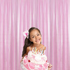 Sugargirl Matte Pink Sequin Backdrop Curtain 2 Panels 2FTx8FT Glitter Pink Background Drapes Sparkle Photography Backdrop for Party Wedding Birthday Wall Decoration