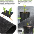 5 US Gallon 8 Pack Tall Grow Bags for Vegetables, Heavy Duty Nonwoven Aeration Fabric Deep Grow Pots with Handles