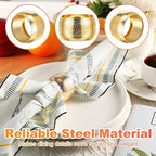 Lallisa Gold Napkin Rings Metal Napkin Ring Holders for Cloth Table Decorations for Wedding Anniversary Birthday Dinners Party of Table Setting(48 Pcs,Classic)