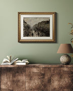 VIYYIEA Gold Framed Wall Art Canvas Print Home Decor for Living Room Classical Cityscape Artwork Wall Decorations Vintage Canvas Prints Parisian Street Bathroom Farmhouse Wall Pictures Office 13x16in