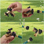 Biswing Garden Hose Splitter 2 Way, Heavy Duty Brass Connector Tap Splitter, Y Splitter 2 Valves with 2 Extra Rubber Washers