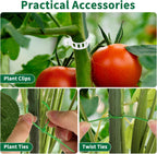 3 Pack 48" Round Tomato Cages for Garden, Plastic Coated Steel Pipe Heavy Duty Adjustable Tomato Stakes Trellis Plant Cages for Vegetable, Fruit, Flower, Rose Vine Climbing Plants (3Pack)