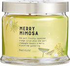 PartyLite 3-Wick Jar Candle, Highly Fragranced Clean Burning Glass Candle, 25-45 Hours Burn Time (Merry Mimosa)