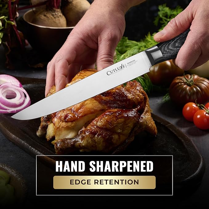 Cutluxe 5-Piece Chef Knife Set – Ultra Sharp Japanese Kitchen Knives, High Carbon Stainless Steel Blades, Full Tang Pakkawood Handles – Shinobi Series