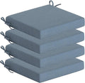 Sunbrella Outdoor Patio Chair Cushions Set of 4, Water-Resistant Stain-Resistant Weather Resistant Patio Seat Cushions Pad with Adjustable Straps,20"x20"x3.1",Sunbrella Spectrum Denim
