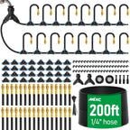 MIXC 200Ft 1/4" Drip Irrigation System,2026-Upgrade Garden Irrigation Kit with 32pcs Adjustable Copper Nozzles, Atomizing Watering System for Outdoor Plants,Raised Bed,Yard,Potted Plant,Lawn