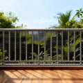 PotatoLife Plastic Wire Mesh Fence, Balcony Fence for Baby and Pets, Safety Fence, Stair Protector, Poultry, Garden, Tree Support, Durable Material, Free Zip Ties (Black, 15.7'' x 10')
