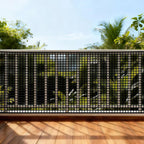 PotatoLife Plastic Wire Mesh Fence, Balcony Fence for Baby and Pets, Safety Fence, Stair Protector, Poultry, Garden, Tree Support, Durable Material, Free Zip Ties (Black, 15.7'' x 10')