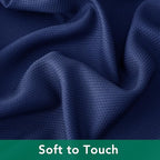 Biscaynebay Textured Fabric Square Tablecloths 70x70 Inches, Navy Water Resistant Card Table Cloth Folding Table Cover for Dining, Kitchen, Wedding and Parties etc. Machine Washable