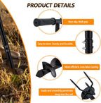 2 in 1 Hand Auger Spiral Drill for Planting, 4 X 44.5inch Post Hole Digger Manual Auger for Fence Posts, Sand, Bulb, Seedlings, Tree, Mail Box, Manual Garden Spiral Hole Digging Drill with Non-Slip.