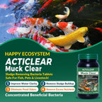 Muck Clear – Natural Pond Sludge Treatment, 250 Tablets for Ponds, Fountains & Bird Baths, Beneficial Bacteria & Enzymes, Chemical-Free & Safe for Fish, Pets & Wildlife