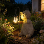 Braxio Solar Cat Garden Statue Decor - Standing Kitten Holding Lantern Weatherproof Resin Sculpture for Patio Yard Lawn Pathway Garden Gifts for Mom Grandma 9 x 5.5 x 11.6 Inch