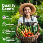 Lush&Dew Year-Round USDA Zone 4 Seed Bank, 32 Varieties Non-GMO Heirloom Seeds of Vegetables, Herbs, Gardening Gifts for Women Men, Emergency Survival Kit for Raised Garden Bed, Greenhouse