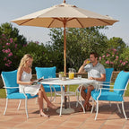 Summsun Outdoor Chair Cushions, Waterproof Backrest and Seat Cushion Set for Patio Furniture, Outdoor Replacement Cushions with Removable Cover, 19 x 19 Inch, Teal, 1 Set