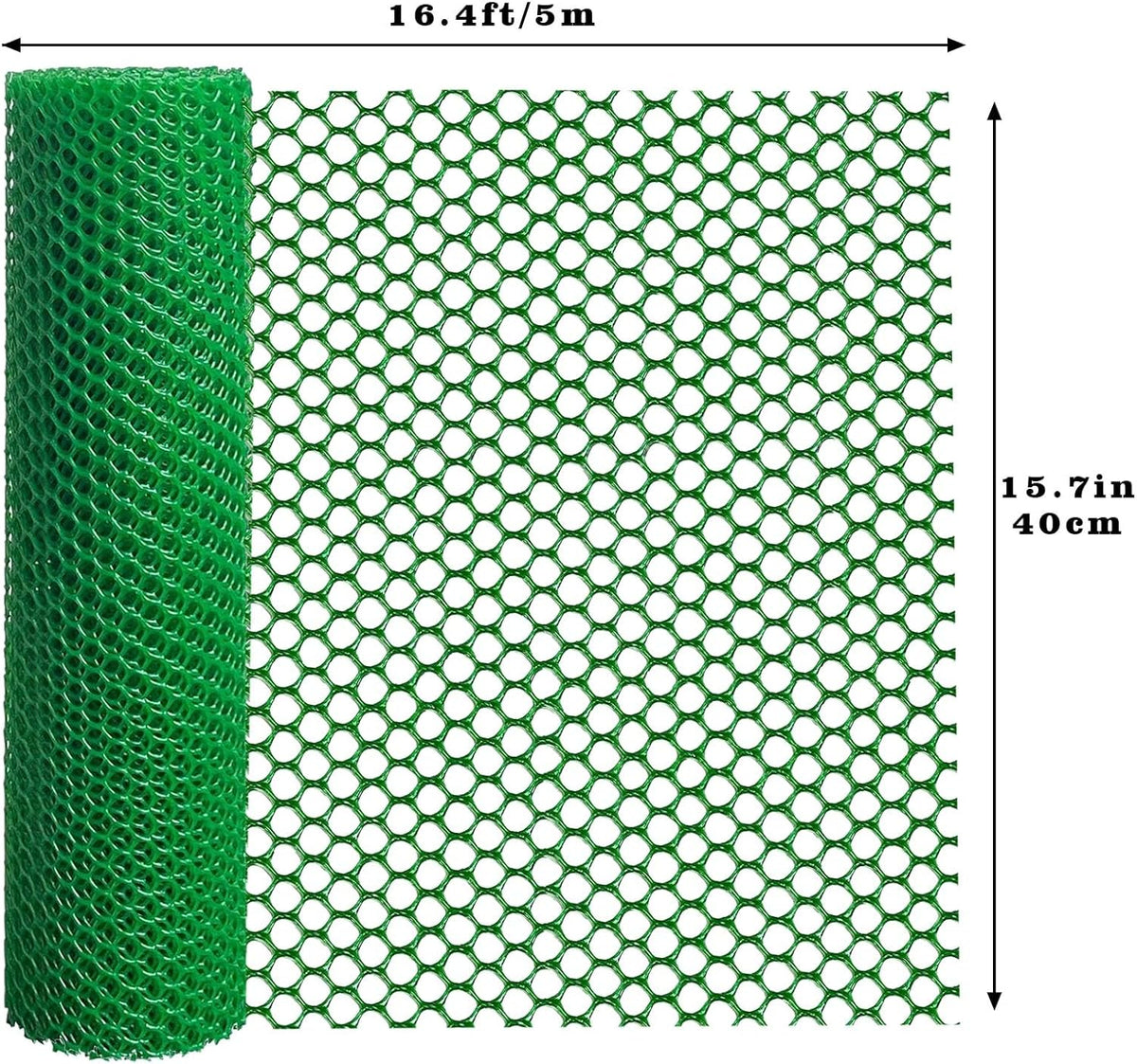 16.4 FT x 15.7 in Roll Mesh Fence, Versatile Green Plastic Fencing & Netting, Cuttable Animal Wire Mesh Fence, Durable Tree Trunk Protector, Suitable for Cat Dog Rabbit Barrier and Plant Protectors