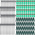 Suzile 120 Pcs Tree Stake Kit, Heavy Duty Tree Staking and Supports for Leaning Trees Include 11. 8'' Steel Stakes 15. 8'' Support Straps 13. 12 ft Ropes for Anchoring Hurricane Protection (Green)