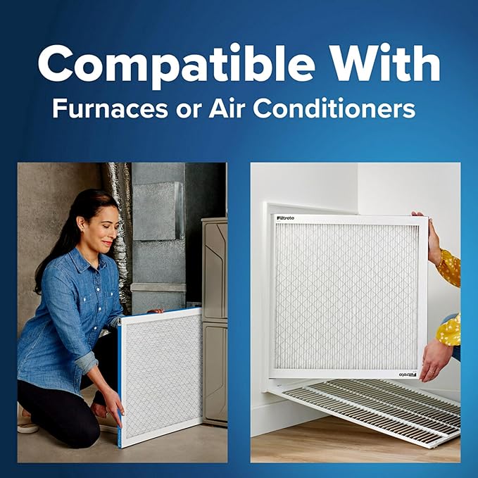 Filtrete 14x14x1 AC Furnace Air Filter, MERV 13, MPR 1900, Premium Allergen, Bacteria&Virus Filter, 3-Month Pleated 1-Inch Electrostatic Air Cleaning Filter, 2-Pack (Actual Size 13.781x13.813x0.84 in)