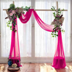 MDS Halloween Chiffon Draping Fabric - 1 Panel, 30" Wide x 75ft Long - Sheer Spooky Arbor & Canopy Drapery for Haunted House Backdrops, Party Ceilings, DIY Costumes & Themed Events - Hot Pink