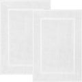 DAN RIVER Classic Bath Mat - White, 100% Ring Spun Cotton, Pack of 2, 21x34 inches, 800 GSM, Non-Slip, Absorbent, Quick Drying, Machine Washable Bathroom Floor Mats for Shower, Kitchen & Bath