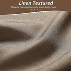 Naturoom Brown Shower Curtain, Light Brown Bath Curtains for Bathroom, Ombre Linen Textured Shower Drape - Hotel Style, Tones Cloth Bath Curtain Set with 12 Hooks, 72" x 72"