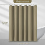 84 inch Long Shower Curtain Waffle Textured Fabric Shower Curtains, 256GSM Heavy Duty Weighted Shower Curtains, Hotel Quality Luxury Polyester Bathroom Curtain with 12 Hooks, 72Wx84H